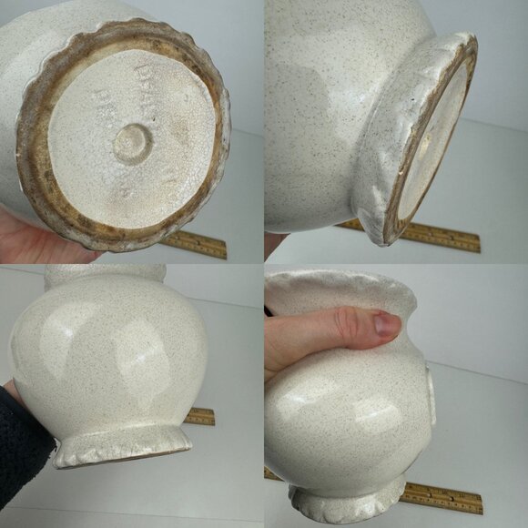 Vtg Pfaltzgraff Pitcher Speckled Cream Off White Cottage Farmhouse Colonial - Picture 6 of 17